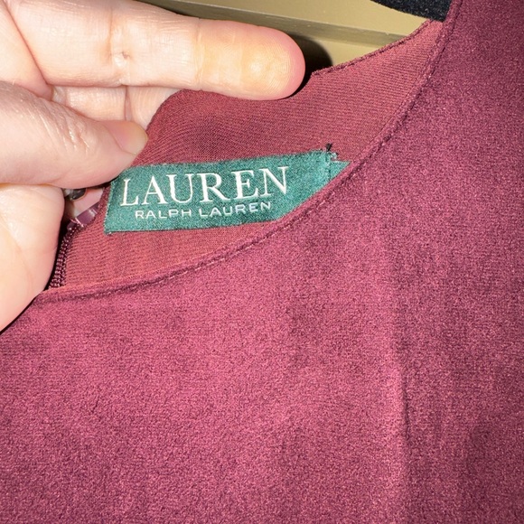 Lauren Ralph Lauren Rich Burgundy Mini faux suede Dress 10 - Picture 3 of 7